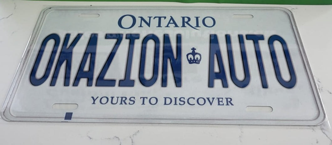 OKAZION AUTO : Custom Car Ontario For Off Road License Plate Souvenir Personalized Gift Display