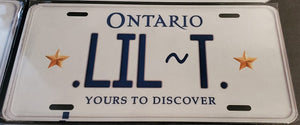 LIL T : Custom Car Plate Ontario For Novelty Souvenir Gift Display Special Occasions Mancave Garage Office Windshield