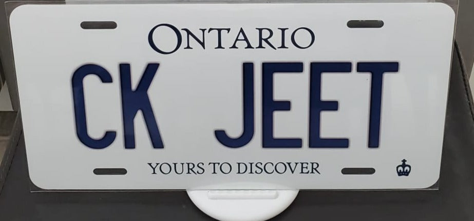 CK JEET : Custom Car Ontario For Off Road License Plate Souvenir Personalized Gift Display