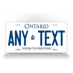 *ONTARIO CROWN* Customized Ontario Car Size Novelty/Souvenir/Gift Plate